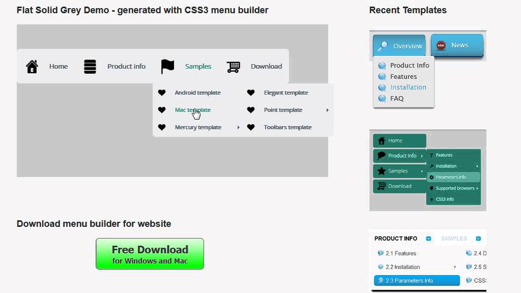 css3 menu builder
